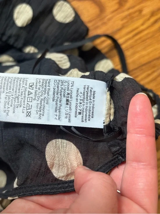 J. Crew Black Polka Dot Midi Dress swimsuit cover-up - Picture 5 of 7